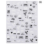 3D Nail Sticker Russian English Letter Sticker For Nails Foil Love Heart Design Accessories Fashion Manicures Sticker Decoration  Nail Art Stickers Water Transfer Nail Decals Full Wraps Gradient Acrylic Nail Kits for Women Manicure Decoration Stevvex