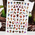 3D Nail Sticker Waterproof Shining Decals Stickers for Nails Cute Beautiful Love Heart Nail Art Decoration Aurora Silver Design Nail Art Stickers Decals Nail Art Supplies Valentines Day 3D Self-Adhesive Nail Decorations Manicuring Nail Art Manicure