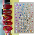 3D Nail Stickers Decals Snowflakes Elk Bear Christmas Xmas Transfer Stickers Nail Art Self-Adhesive Decals Decoration  Nail Art Stickers Decals Christmas Snowflake Bronzing Christmas Slider Nail Art 3D Decals Decoration Stevvex