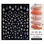 3D Nail Stickers Decals Snowflakes Elk Bear Christmas Xmas Transfer Stickers Nail Art Self-Adhesive Decals Decoration  Nail Art Stickers Decals Christmas Snowflake Bronzing Christmas Slider Nail Art 3D Decals Decoration Stevvex