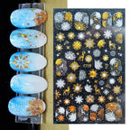 3D Nail Stickers Decals Snowflakes Elk Bear Christmas Xmas Transfer Stickers Nail Art Self-Adhesive Decals Decoration  Nail Art Stickers Decals Christmas Snowflake Bronzing Christmas Slider Nail Art 3D Decals Decoration Stevvex