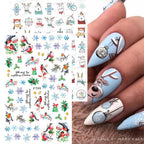 3D Nail Stickers Decals Snowflakes Elk Bear Christmas Xmas Transfer Stickers Nail Art Self-Adhesive Decals Decoration  Nail Art Stickers Decals Christmas Snowflake Bronzing Christmas Slider Nail Art 3D Decals Decoration Stevvex
