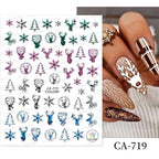 3D Nail Stickers Decals Snowflakes Elk Bear Christmas Xmas Transfer Stickers Nail Art Self-Adhesive Decals Decoration  Nail Art Stickers Decals Christmas Snowflake Bronzing Christmas Slider Nail Art 3D Decals Decoration Stevvex