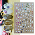 3D Nail Stickers Decals Snowflakes Elk Bear Christmas Xmas Transfer Stickers Nail Art Self-Adhesive Decals Decoration  Nail Art Stickers Decals Christmas Snowflake Bronzing Christmas Slider Nail Art 3D Decals Decoration Stevvex