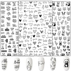 3D Nail Stickers Leaves Butterfly Panda Love Heart Design Stickers For Nails Manicure Foil Nail Art Decor  Girls Manicure Decoration Nail Art Supplies 3D Self-Adhesive Nail Decals Designer Nail Stickers for Acrylic Nails