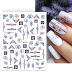 3D Nails Sticker Spring Cartoon Animals Flowers Leaves Self Adhesive Decals Sliders Nail Art Accessories Decoration Decal Self-Adhesive 3D Wave Design Decoration for Women Girls Tape Nail Art Stickers Decal Decoration Stevvex