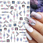 3D Nails Sticker Spring Cartoon Animals Flowers Leaves Self Adhesive Decals Sliders Nail Art Accessories Decoration Decal Self-Adhesive 3D Wave Design Decoration for Women Girls Tape Nail Art Stickers Decal Decoration Stevvex