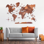 3D Wooden World Map Oak (for US only) - SJB-DIAMOND ELITES