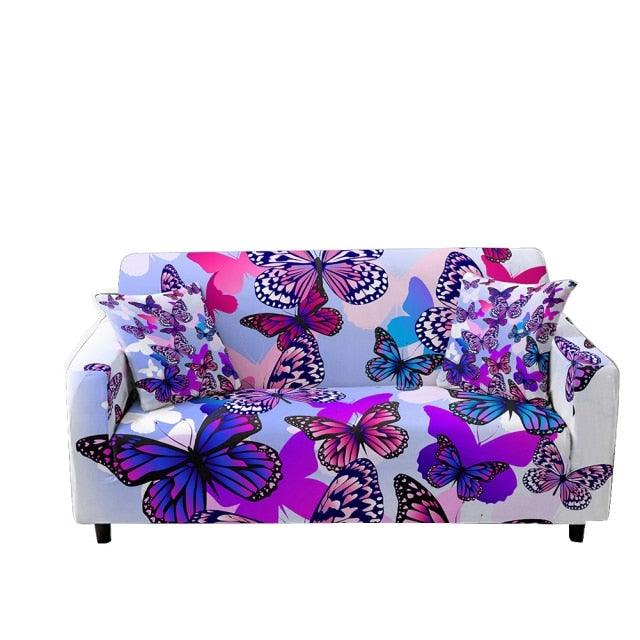 3D Printed Butterfly Slipcovers Sofa Cover for Living Room Sectional Couch Cover 2/3 Seater funda de sofá L Shape Sofa Need 2pcs Printed Sofa Cover - Animal Butterfly Anti-Slip Universal Stretch Sofa Protector Cover For Living Room Corner Sofa Stevvex