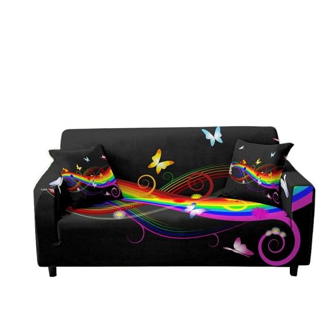 3D Printed Butterfly Slipcovers Sofa Cover for Living Room Sectional Couch Cover 2/3 Seater funda de sofá L Shape Sofa Need 2pcs Printed Sofa Cover - Animal Butterfly Anti-Slip Universal Stretch Sofa Protector Cover For Living Room Corner Sofa Stevvex