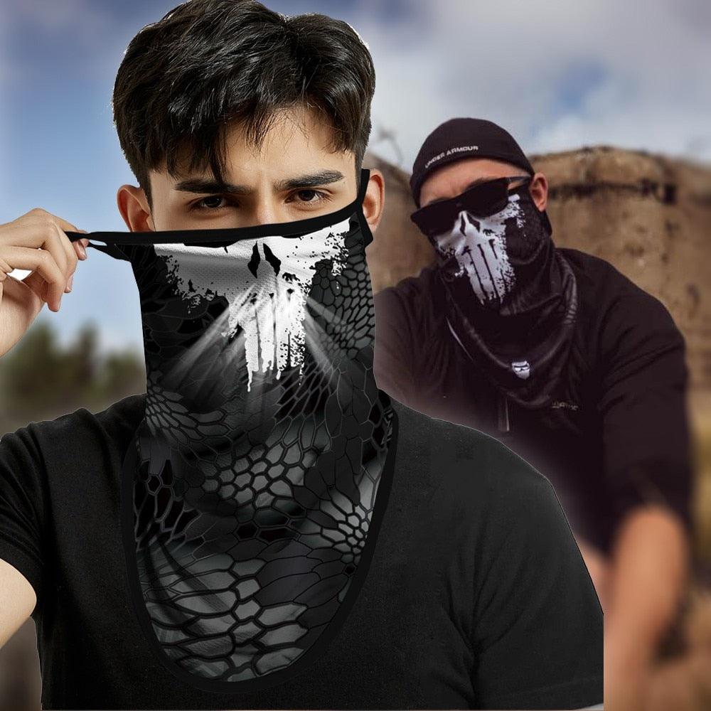 3D Punisher Army Headband Sport Half Mask Face Cover Hunting Camping Bufandas Balaclava Bicycle Outdoor Balaclava Bandana UV Biker Cover Scarf Seamless Magic Headband Camouflage Neck Gaiter Face Cover Headwear Scarf Unisex Men Women Bandanas Stevvex