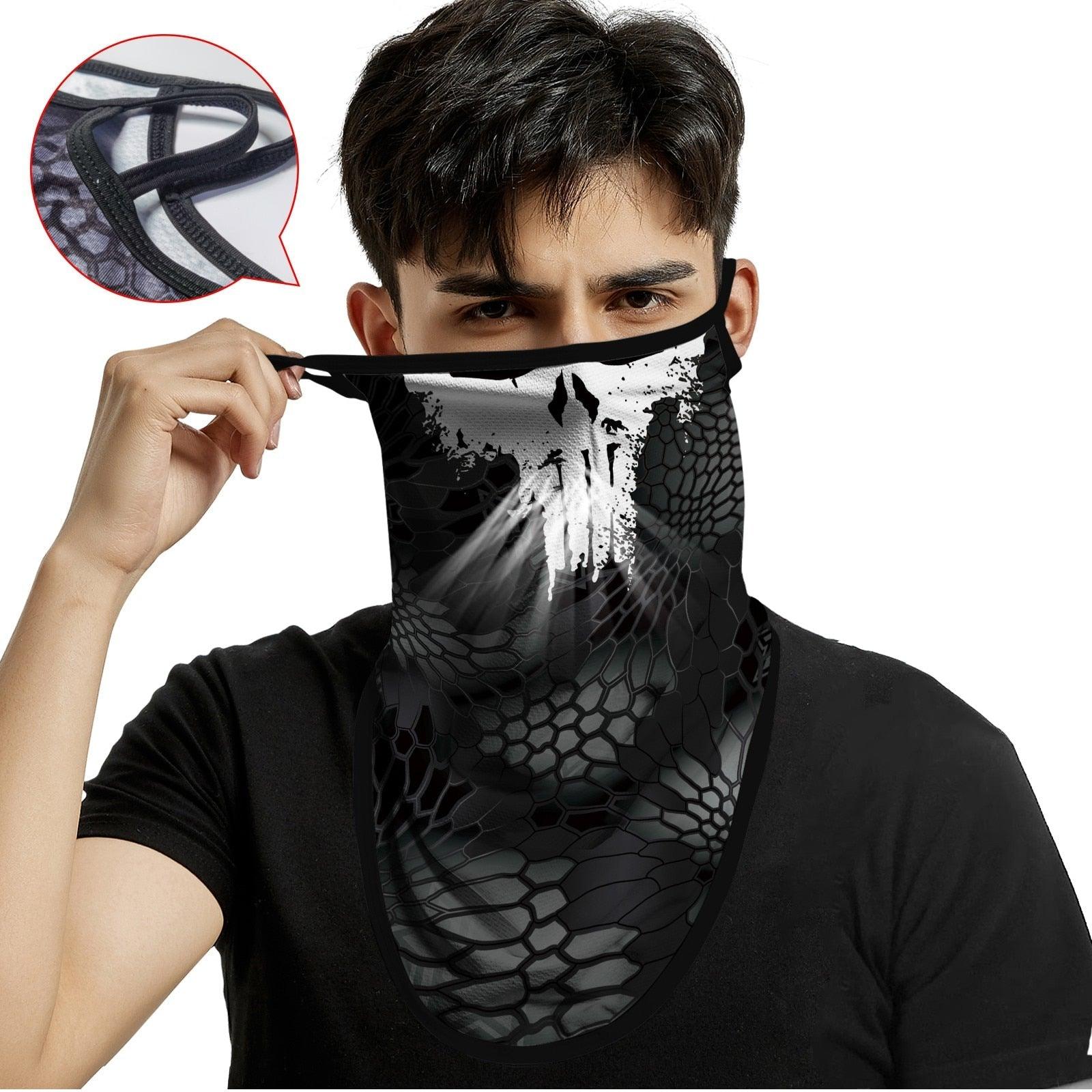 3D Punisher Army Headband Sport Half Mask Face Cover Hunting Camping Bufandas Balaclava Bicycle Outdoor Balaclava Bandana UV Biker Cover Scarf Seamless Magic Headband Camouflage Neck Gaiter Face Cover Headwear Scarf Unisex Men Women Bandanas Stevvex