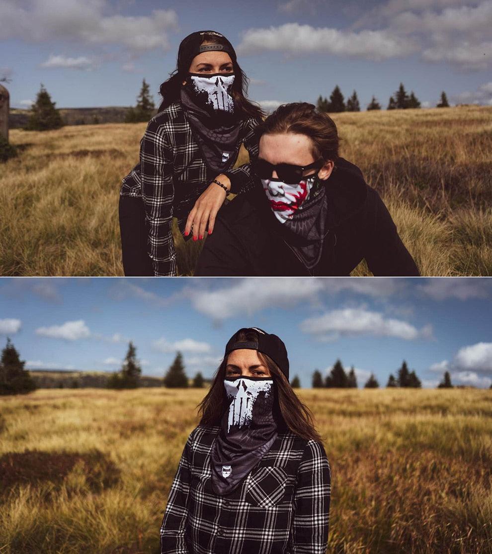 3D Punisher Army Headband Sport Half Mask Face Cover Hunting Camping Bufandas Balaclava Bicycle Outdoor Balaclava Bandana UV Biker Cover Scarf Seamless Magic Headband Camouflage Neck Gaiter Face Cover Headwear Scarf Unisex Men Women Bandanas Stevvex