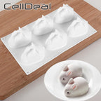 3D Rabbit Shape Silicone Cake Mold 6-cavity Mousse Dessert Baking Bunny Mold Chocolate Bakeware Pastry Decorating Mould Easter Bunny Chocolate Silicone Mold For Baking Rabbit Shape Stevvex