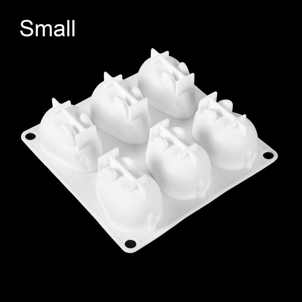 3D Rabbit Shape Silicone Cake Mold 6-cavity Mousse Dessert Baking Bunny Mold Chocolate Bakeware Pastry Decorating Mould Easter Bunny Chocolate Silicone Mold For Baking Rabbit Shape Stevvex