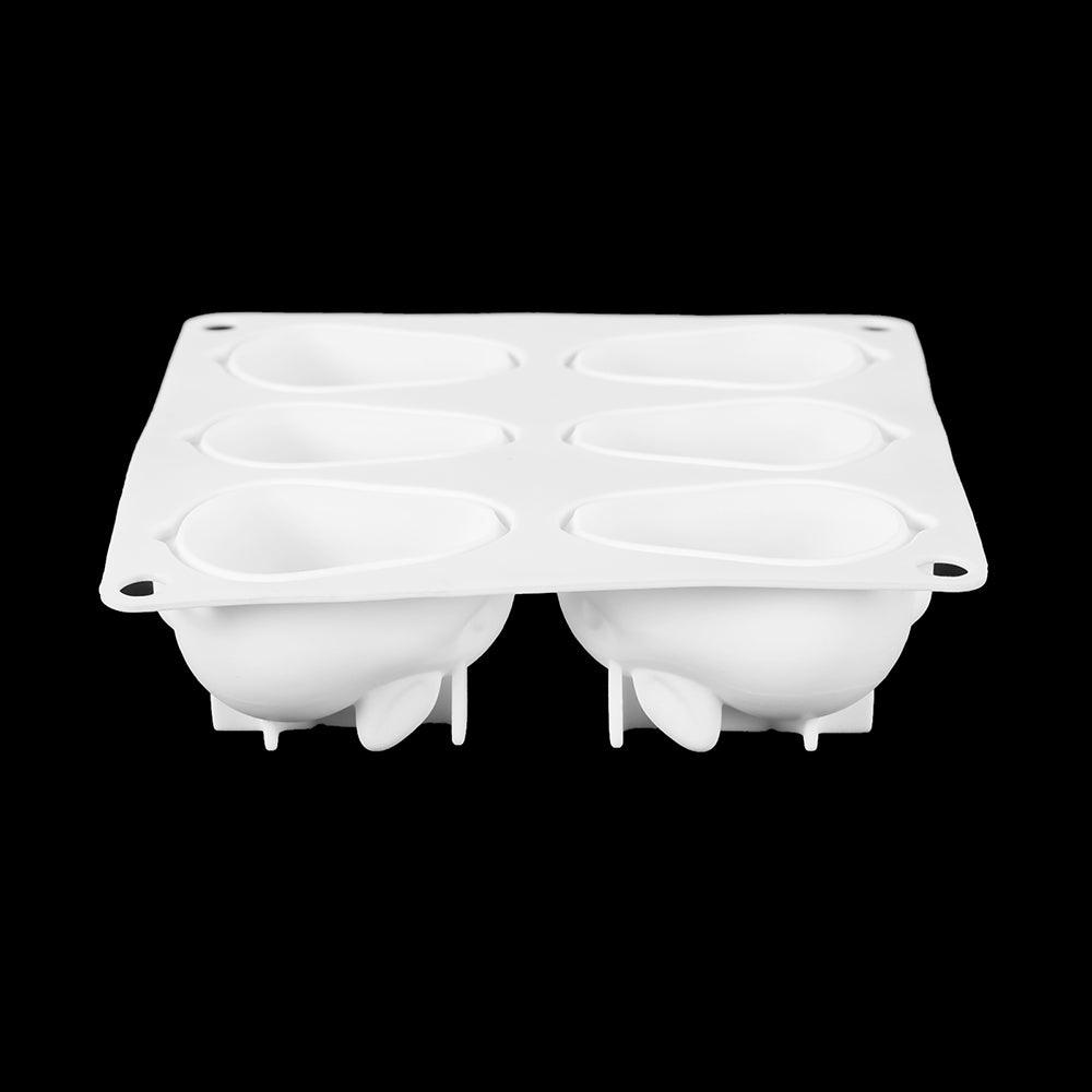 3D Rabbit Shape Silicone Cake Mold 6-cavity Mousse Dessert Baking Bunny Mold Chocolate Bakeware Pastry Decorating Mould Easter Bunny Chocolate Silicone Mold For Baking Rabbit Shape Stevvex