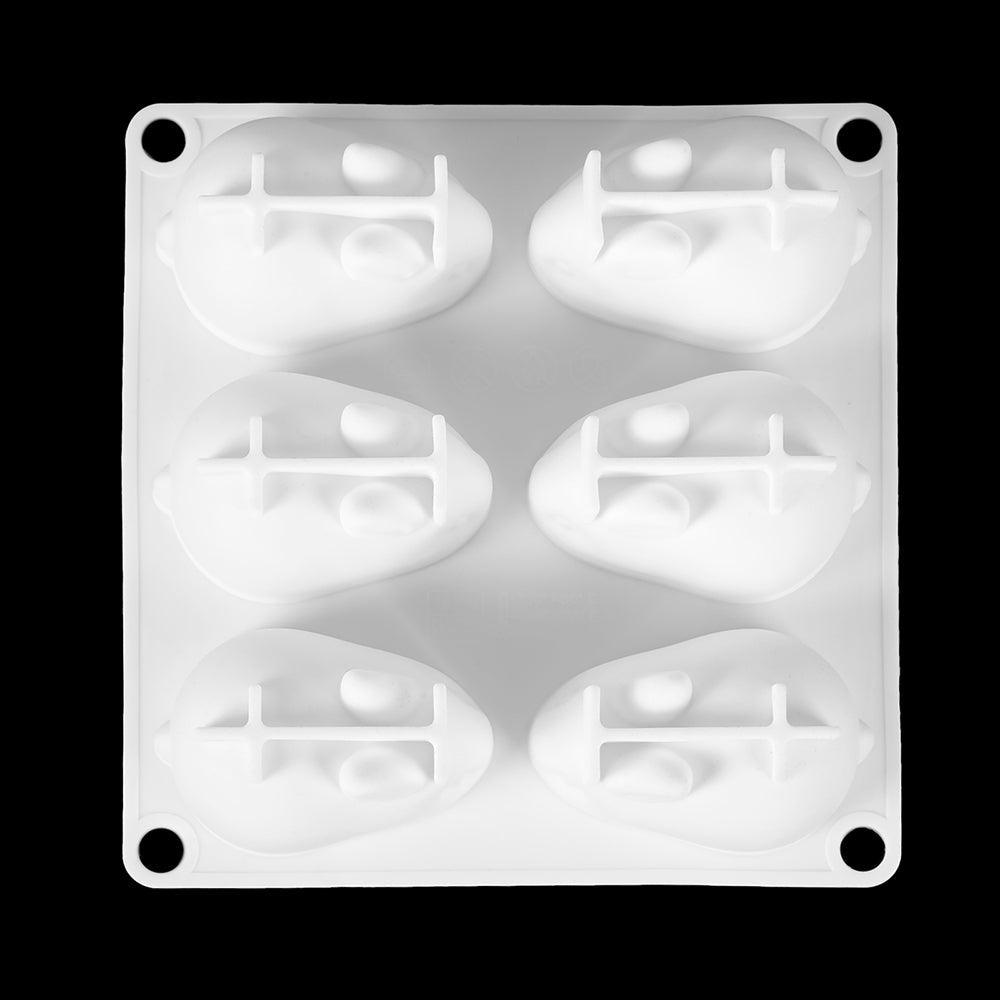 3D Rabbit Shape Silicone Cake Mold 6-cavity Mousse Dessert Baking Bunny Mold Chocolate Bakeware Pastry Decorating Mould Easter Bunny Chocolate Silicone Mold For Baking Rabbit Shape Stevvex