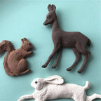 3D Rabbit Squirrel Fawn Bunny Silicone Mould Fondant Cake Chocolate Soap Mold Cupcake Tool Kitchen Dessert Accessories Appliance Squirrel Fawn Bunny Shape Silicone Ice Cube Mold Silicone Fondant Mold Chocolate Mold Soap Mold Stevvex