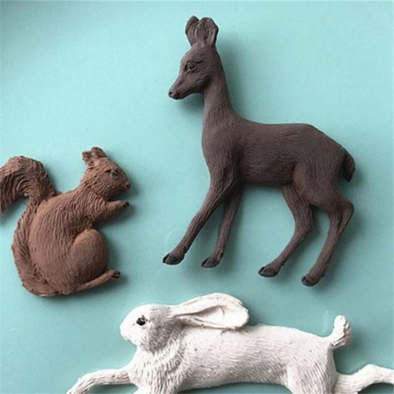 3D Rabbit Squirrel Fawn Bunny Silicone Mould Fondant Cake Chocolate Soap Mold Cupcake Tool Kitchen Dessert Accessories Appliance Squirrel Fawn Bunny Shape Silicone Ice Cube Mold Silicone Fondant Mold Chocolate Mold Soap Mold Stevvex