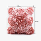 3D Roses Style Embroidered Polyester Cushion Cover Pillowcase Wedding Home Decorative Roses Floral Print Cushion Covers Throw Pillow Covers For Decorating Sofa Car Bedroom 42x42cm Stevvex