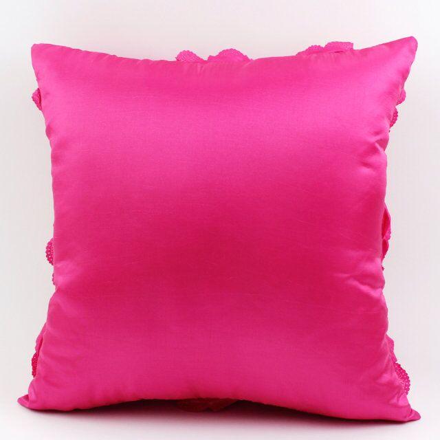 3D Roses Style Embroidered Polyester Cushion Cover Pillowcase Wedding Home Decorative Roses Floral Print Cushion Covers Throw Pillow Covers For Decorating Sofa Car Bedroom 42x42cm Stevvex