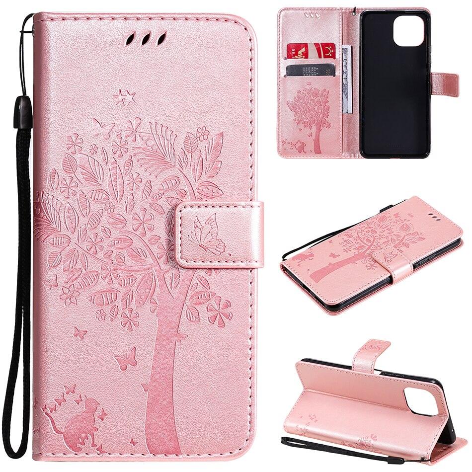 3D Tree Flip Leather Case For iPhone 13 12 Mini Phone Cover PU Leather Wallet Case with Card Holder Kickstand Wrist Strap Flip Cover for iPhone Stevvex
