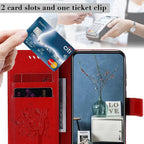 3D Tree Flip Leather Case For iPhone 13 12 Mini Phone Cover PU Leather Wallet Case with Card Holder Kickstand Wrist Strap Flip Cover for iPhone Stevvex