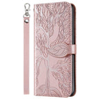 3D Tree Flip Leather Case For iPhone 13 12 Mini Phone Cover PU Leather Wallet Case with Card Holder Kickstand Wrist Strap Flip Cover for iPhone Stevvex
