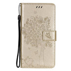 3D Tree Flip Leather Case For iPhone 13 12 Mini Phone Cover PU Leather Wallet Case with Card Holder Kickstand Wrist Strap Flip Cover for iPhone Stevvex