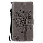 3D Tree Flip Leather Case For iPhone 13 12 Mini Phone Cover PU Leather Wallet Case with Card Holder Kickstand Wrist Strap Flip Cover for iPhone Stevvex