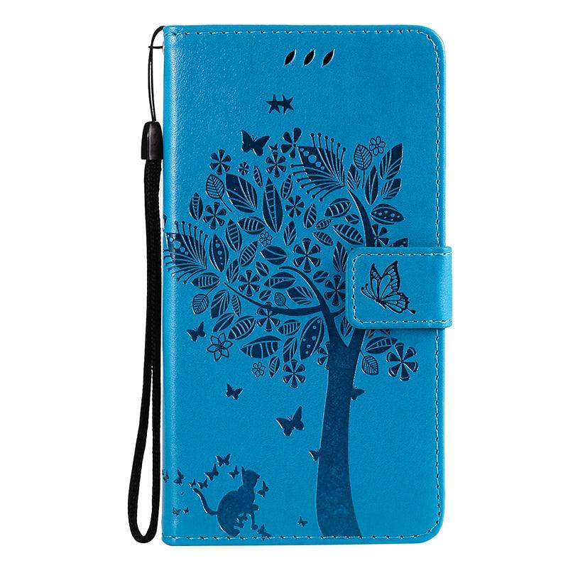 3D Tree Flip Leather Case For iPhone 13 12 Mini Phone Cover PU Leather Wallet Case with Card Holder Kickstand Wrist Strap Flip Cover for iPhone Stevvex