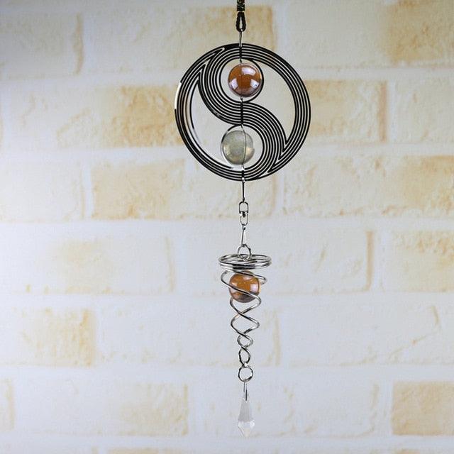 3D Wind Chimes Sun Wind Spinner Metal Hanging Wind Bells Stainless Steel Chimes Church Indoor Outdoor  Garden Porch Balcony Home Decoration Ornament Room Decor Stevvex