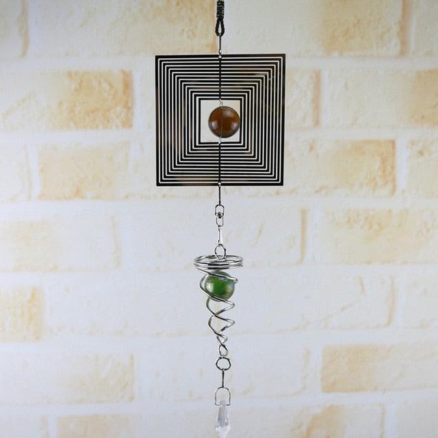 3D Wind Chimes Sun Wind Spinner Metal Hanging Wind Bells Stainless Steel Chimes Church Indoor Outdoor  Garden Porch Balcony Home Decoration Ornament Room Decor Stevvex