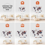 3D Wooden World Map Dune - SJB-DIAMOND ELITES