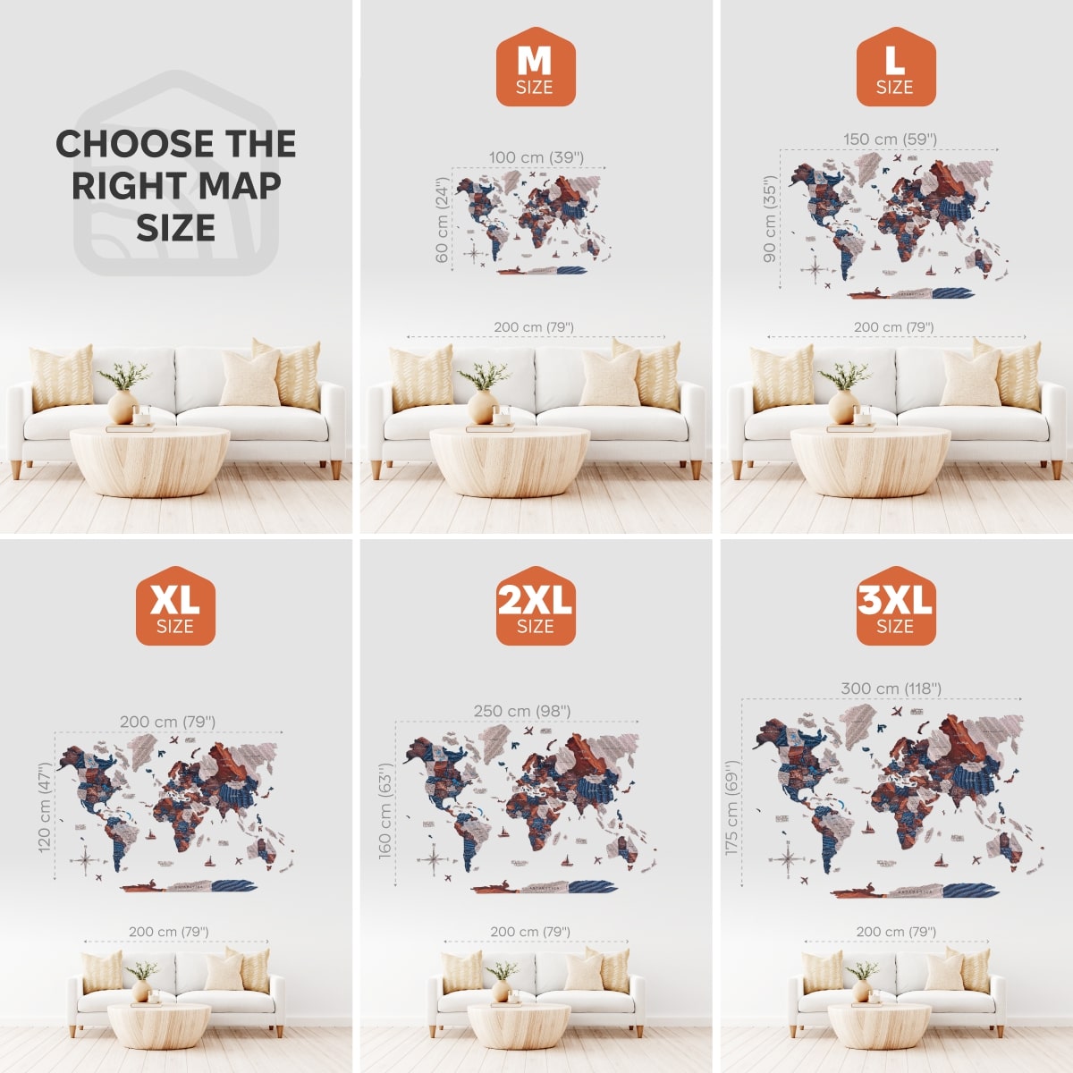 3D Wooden World Map Dune - SJB-DIAMOND ELITES