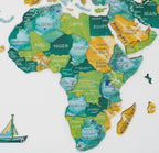 3D Wooden World Map Surface Enjoy The Wood