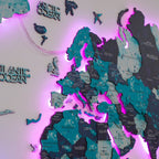 3D LED / LUMINOUS Wooden World Map 3.0 Ocean - SJB-DIAMOND ELITES