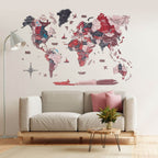 3D Wooden World Map Cliff Enjoy The Wood