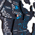 3D Wooden World Map Midnight - SJB-DIAMOND ELITES