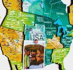3D Wooden World Map Surface Enjoy The Wood