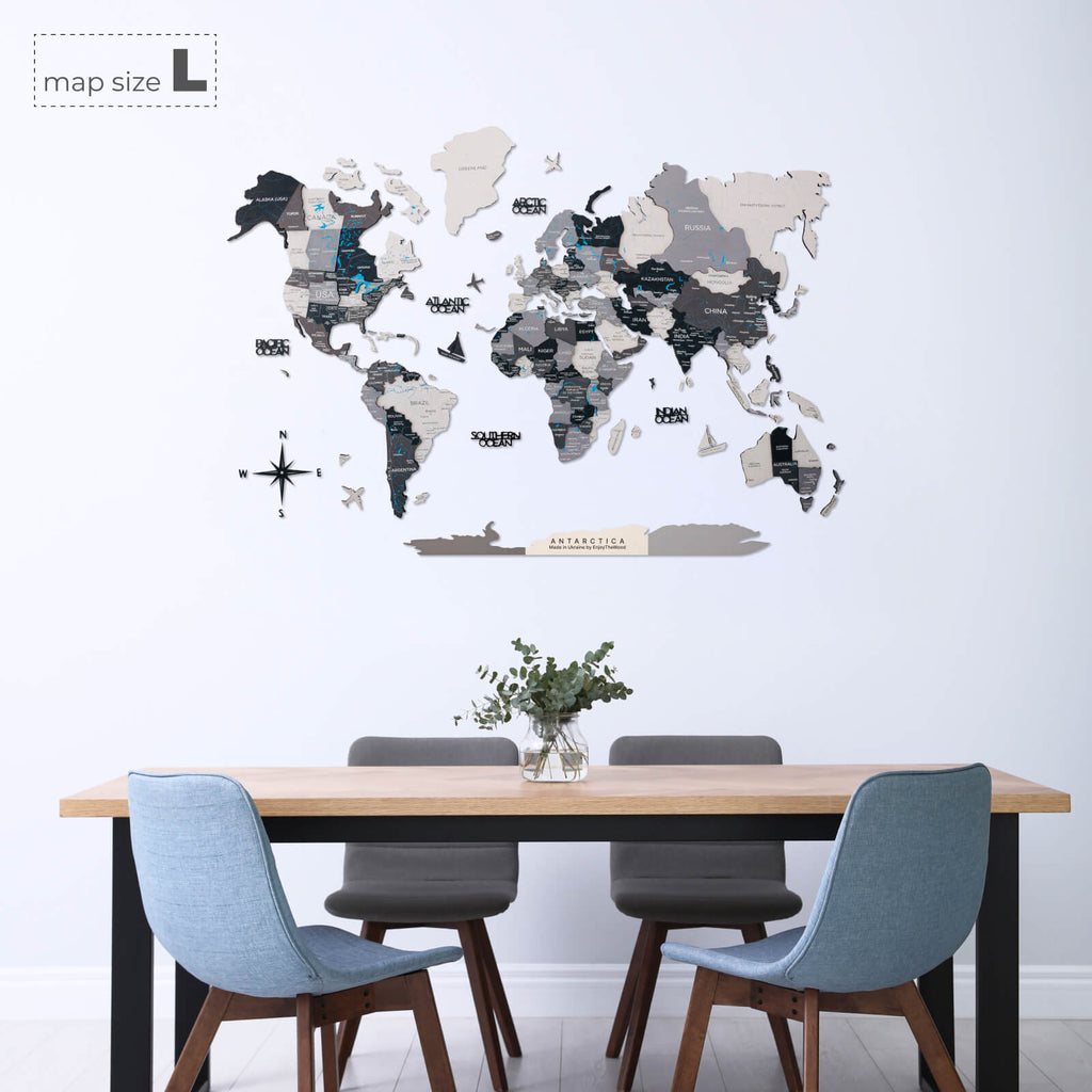 3D Wooden World Map Nordik (for US only) - SJB-DIAMOND ELITES
