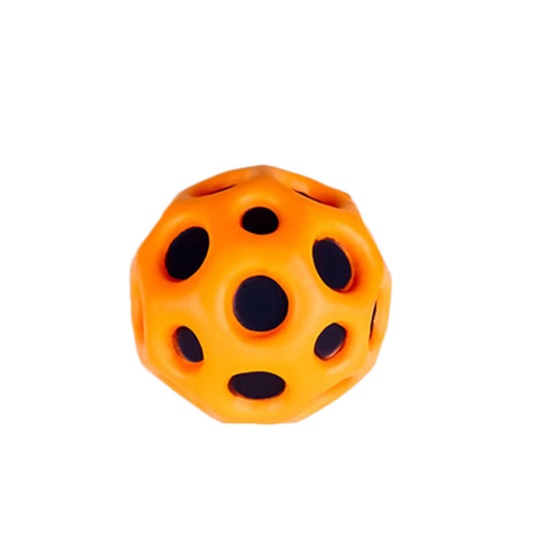 Hole Ball Soft Bouncy Ball Anti-fall Moon Shape Porous Bouncy Ball Kids Indoor Outdoor Toy Ergonomic Design Pi-Mart
