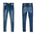 Summer Women's Slim Fit Color Block Denim Pants