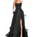 Solid Color Long Slimming And Shoulder Hollow Girlfriends Fashion Bridesmaid Party Dress - SJB-DIAMOND ELITES