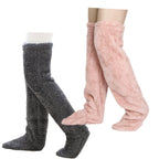 Cozy Couple's Thigh-High Fuzzy Socks - Warm, Durable Knit Over-The-Knee Stockings, Easy-Care Solid Hosiery Lootquake LLC