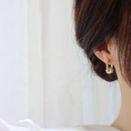 Real Gold Good Luck Implication Earring For Women Rotatable Zirconia Clip Earring