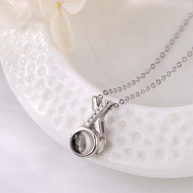 Men's And Women's Fashion Minimalist Clavicle Chain Projection Stone Pi-Mart