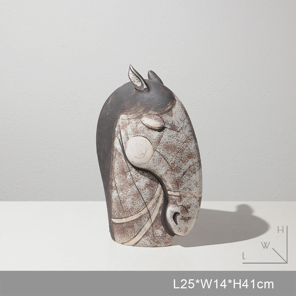 Sculpture Hand Drawn Horse Head Ornaments Lootquake LLC