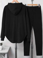 Textured Long Sleeve Hoodie and Pants Set THRIXINE