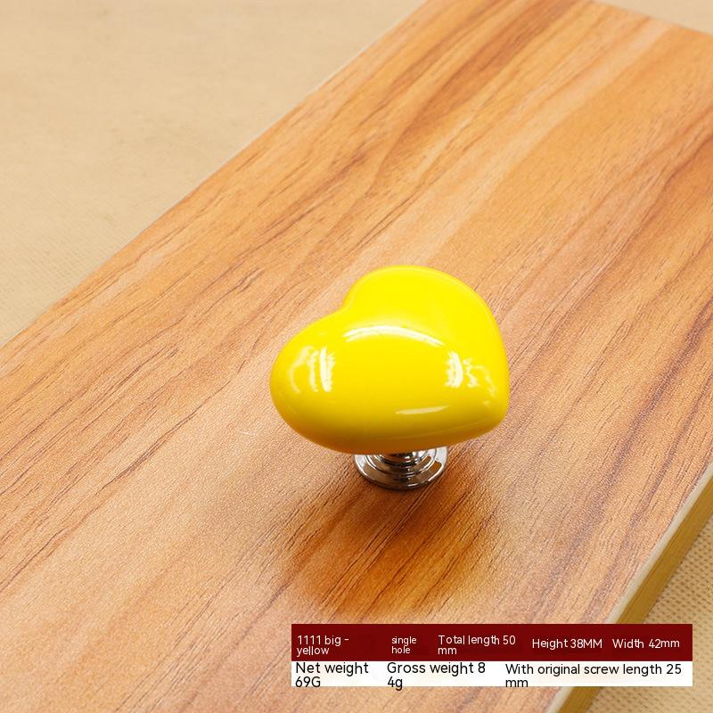 Wardrobe Drawer Cabinet Door Color Heart-shaped Ceramic Handle Pi-Mart